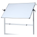 VIZ-PRO Tableau blanc mobile pivotant magnétique Double face, cadre en aluminium 1100 x 750 mm