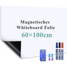 Warasee Tableau blanc adhésif magnétique, 60 * 100cm effacable tableau magnetique mural, utilisé pour tableau semainier/ta...