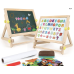 kramow 3 en 1 Tableau Chevalet Enfant,Double Face Magnétique Tableau Noir et Blanc Accessoires Alphabet Puzzle,Jouet Educa...