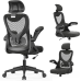 Chaise de Bureau - Fauteuil de Bureau ergonomique avec support lombaire & accoudoirs & Appuie-tête réglables, Fauteuil d'o...