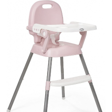 MS 2081 - Chaise haute pour bébés transformable en rehausseur et chaise- Chaise haute pliante 3 en 1 Spoon, Rose
