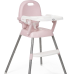 MS 2081 - Chaise haute pour bébés transformable en rehausseur et chaise- Chaise haute pliante 3 en 1 Spoon, Rose