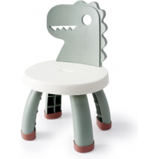 Balama Chaise pour enfant en plastique - Motif dinosaure - Vert - Hauteur d'assise : 25,3 cm - Pour l'intérieur et l'extér...